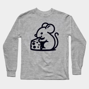 Mouse Eating Cheese Long Sleeve T-Shirt